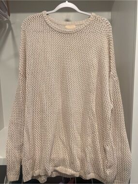nuuds Open-Weave Sweater in Soft Beige